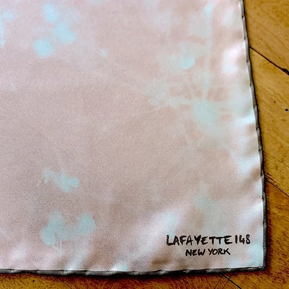 Lafayette 148 NY Shadow Print Silk Twill Scarf - Bluff Pink Multi, 35” - NWT - Picture 4 of 6